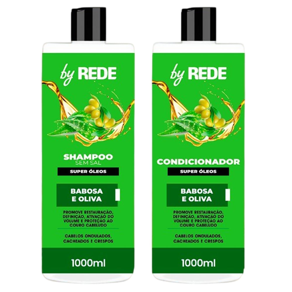 Kit By REDE Shampoo + Condicionador Babosa e Oliva 1000ml